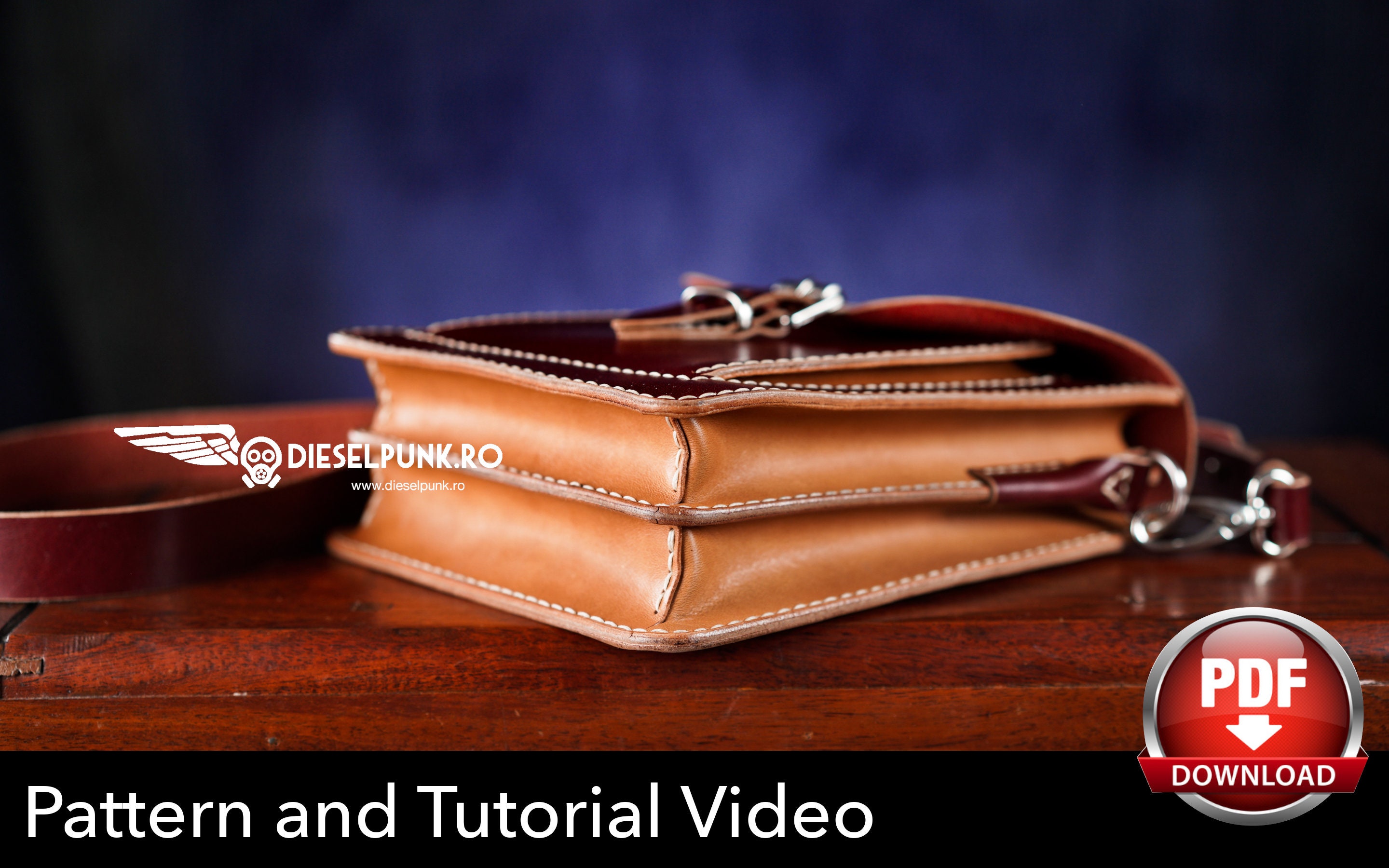 EDC Bag Pattern Leather Bag DIY Pdf Download EDC Bag Video Tutorial