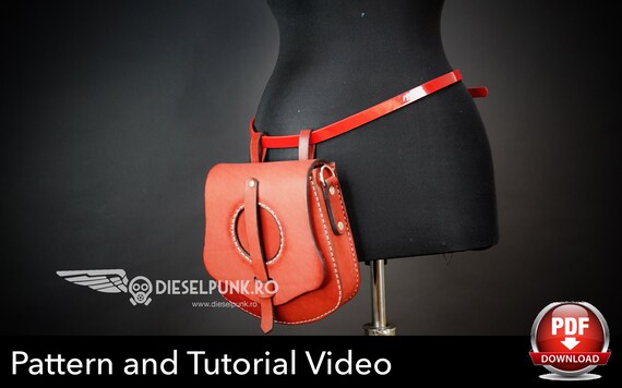 Bag Pattern - Leather DIY - Pdf Download - Hip Bag - Video Tutorial