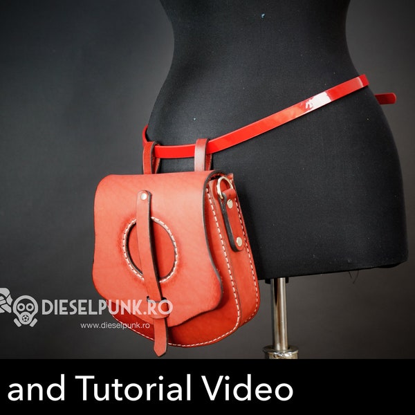 Patron de sac - Cuir DIY - Téléchargement pdf - Sac banane - Tutoriel vidéo