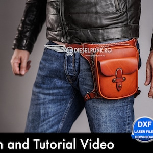 Taschenschnittmuster - Leder DIY - Pdf Download - Hüfttasche 2 - Video Anleitung