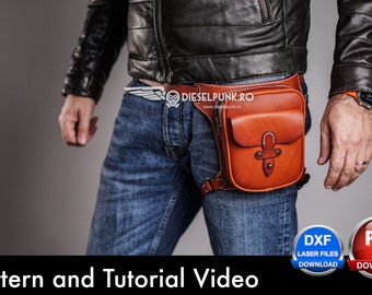 Bag Pattern - Leather DIY - Pdf Download - Hip Bag 2- Video Tutorial