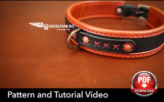 4 Leather Pattern Set - Card Wallet Pattern - Dog Collar Pattern - Pin Cushion Pattern - Bracelet Pattern - PDF downloads