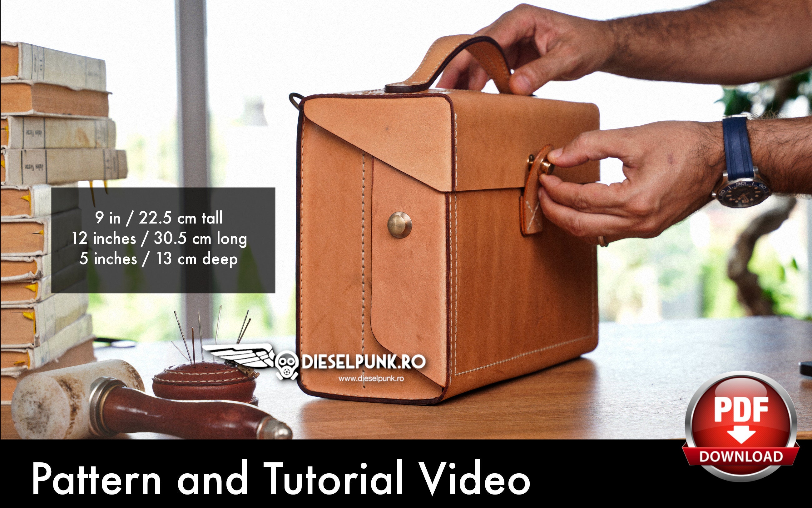 Leather Tool Box Pattern Pdf Download Leather DIY Tool Bag