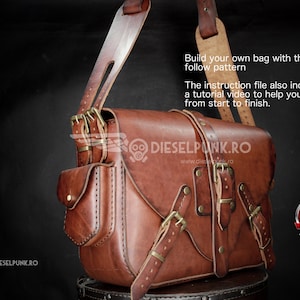 Patron de sac - Cuir DIY - Téléchargement pdf - Sac femme - Tutoriel vidéo