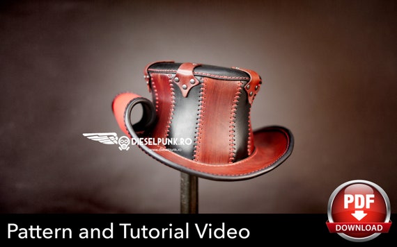 Top Hat PATTERN - DIY Hat - Pdf Download - Steampunk Hat - Video Tutorial