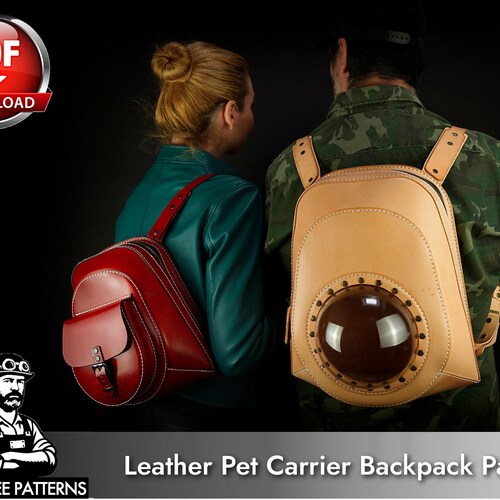 Patron de sac à dos de transport en cuir pour animaux de compagnie - PDF à faire soi-même avec tutoriel