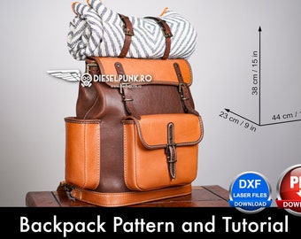 Backpack Pattern - Leather DIY - Pdf Download  - Video Tutorial