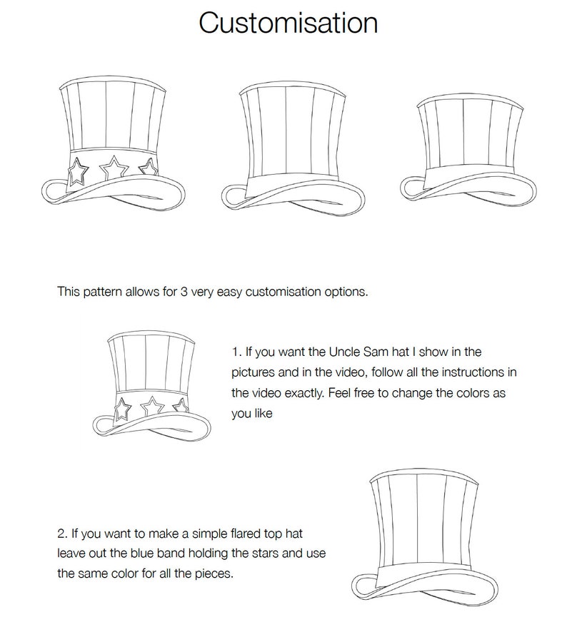 top-hat-pattern-diy-pattern-pdf-download-uncle-sam-hat-etsy