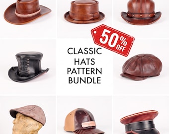 Classic Hat Patterns Bundle: Leather DIY Template