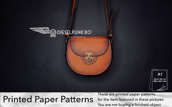 Ladies Purse Pattern - Printed Paper Patterns - Leather DIY - Leather Purse - Video Tutorial