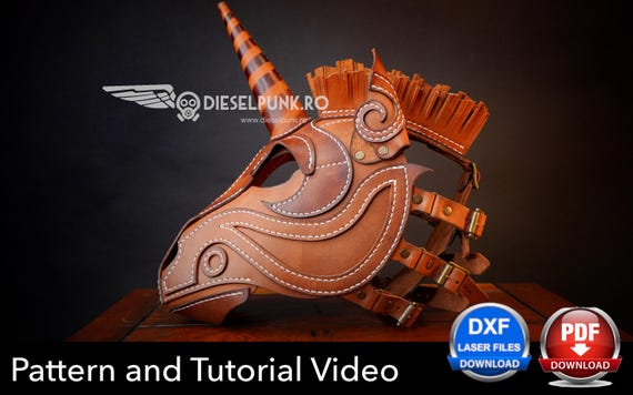 Unicorn Mask Pattern - DIY Mask - Pdf Download - Pony Hood Pattern - Halloween Mask DIY