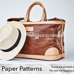 The Hamptons Travel Bag Pattern - Printed Paper Patterns - Leather DIY - Large Leather Bag - Video Tutorial