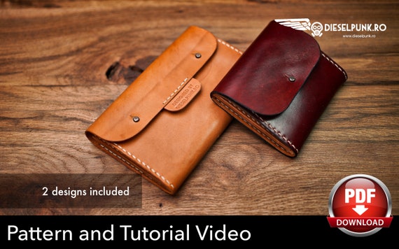 Leather Wallet Pattern - Leather DIY - Pdf Download - Wallet Template Set - Video Tutorial