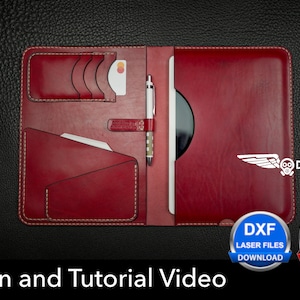 iPad Cover Pattern - Leather DIY - Pdf Download - Notebook Cover Pattern Template - Video Tutorial