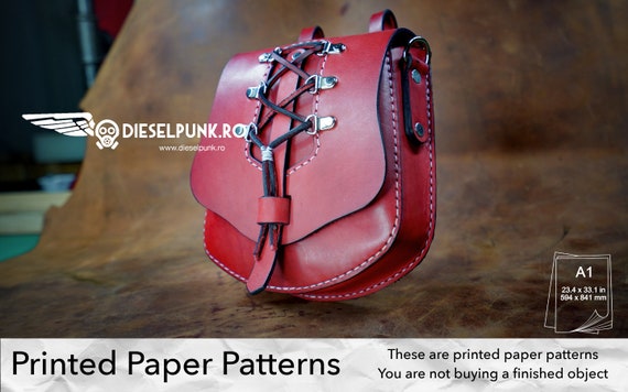 Ladies Purse Pattern - Printed Paper Patterns - Leather DIY - Leather Purse - Video Tutorial