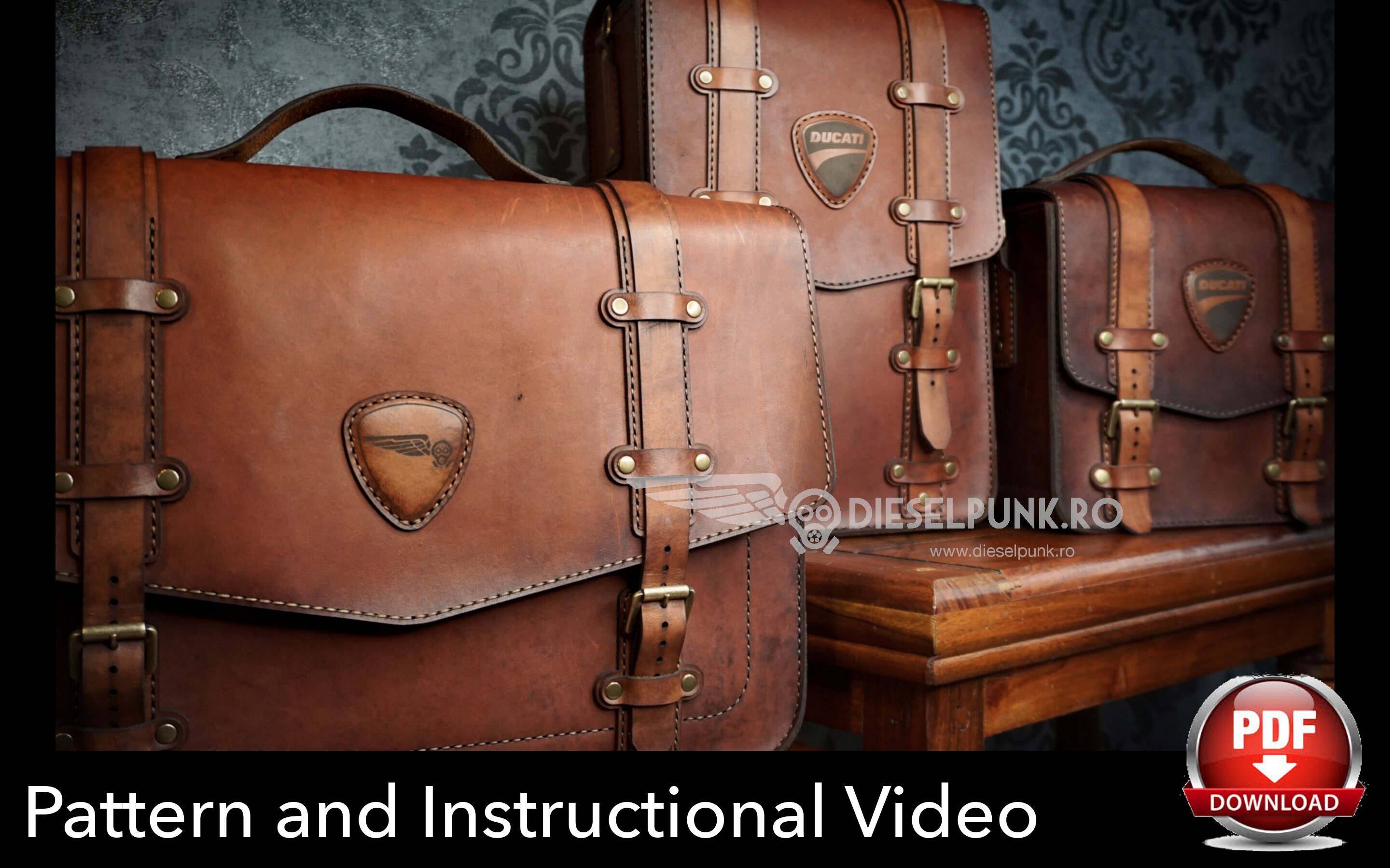Leather Bag Pattern - Pattern Set - Leather DIY - Pdf Download ...