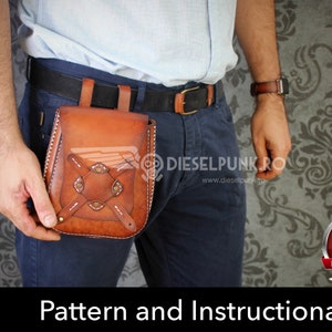 Hip Bag Schnittmuster - Leder DIY - Pdf Download - Bag Template - Video Anleitung