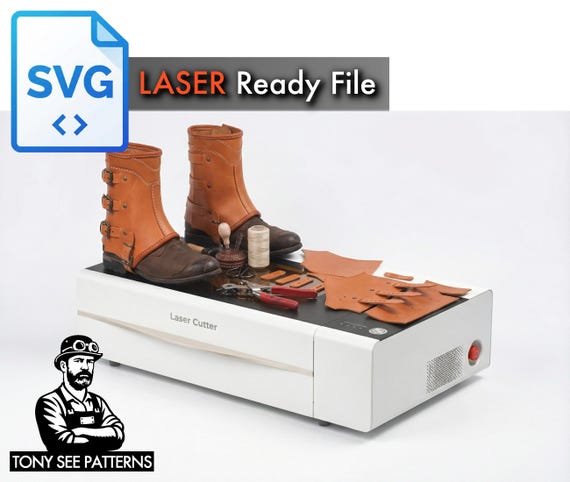 Leather Boot Covers SVG DXF for Laser Cutting | Medieval Armor Pattern