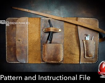 Leather Pipe Pouch Pattern DIY (PDF Sewing Template)