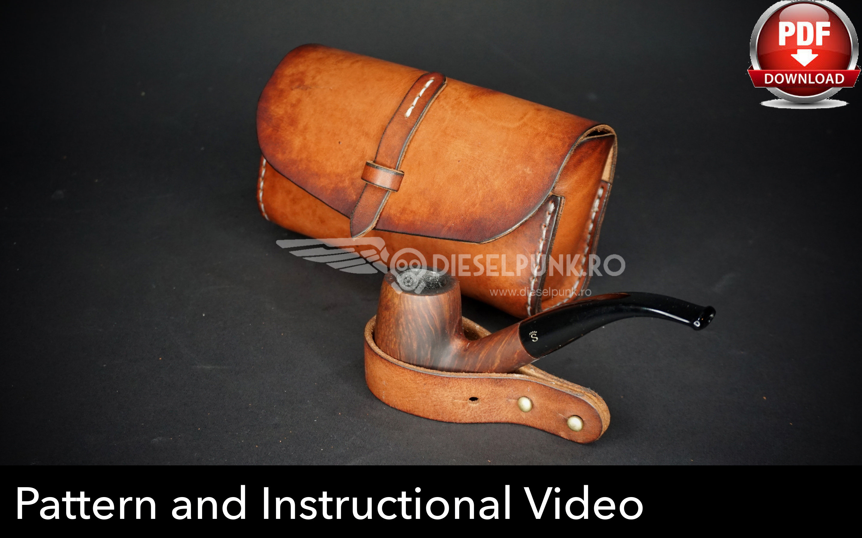 Pipe Case Pattern Leather DIY Pdf Download Glasses Case Etsy UK