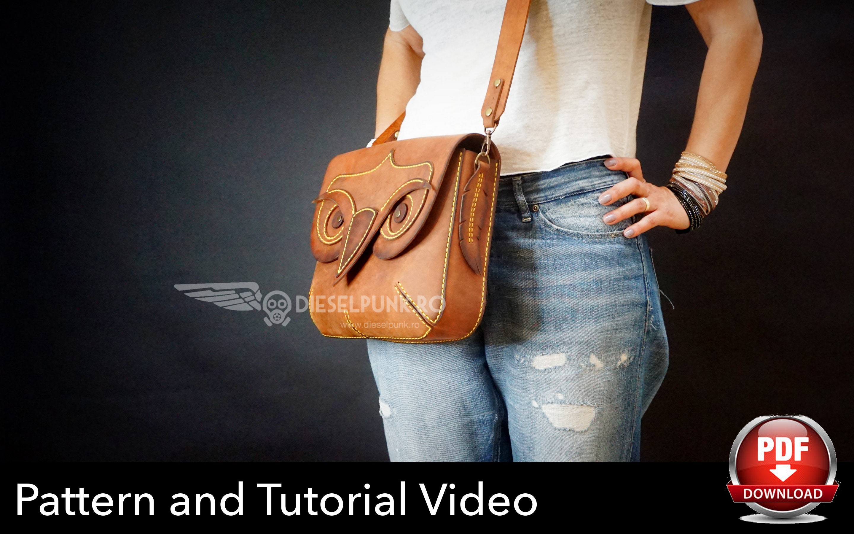 Leather Pattern Template to Make A Leather Bag OXI | Leather Patterns Woolenpaw