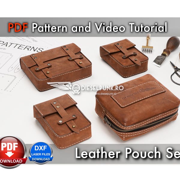 Leather Pouch and Dopp Kit Pattern: DIY Sewing PDF (With Video Tutorial)