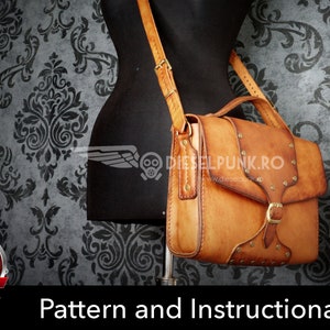 Bag Pattern - Leather DIY - Pdf Download - Messenger Bag - Video Tutorial