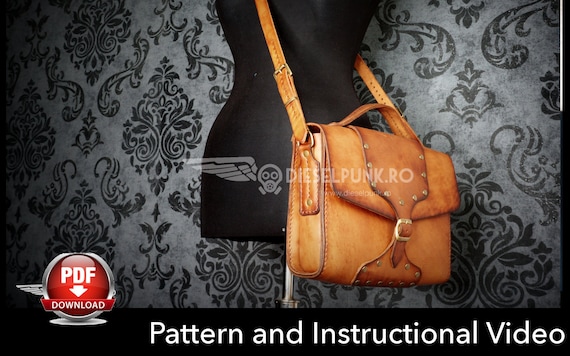 Bag Pattern - Leather DIY - Pdf Download - Messenger Bag - Video Tutorial