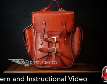 Backpack Pattern - Leather DIY - Pdf Download  - Video Tutorial