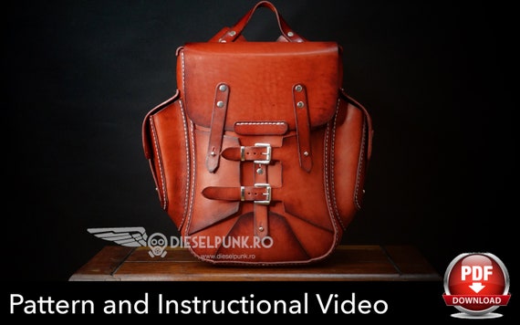 Backpack Pattern - Leather DIY - Pdf Download  - Video Tutorial