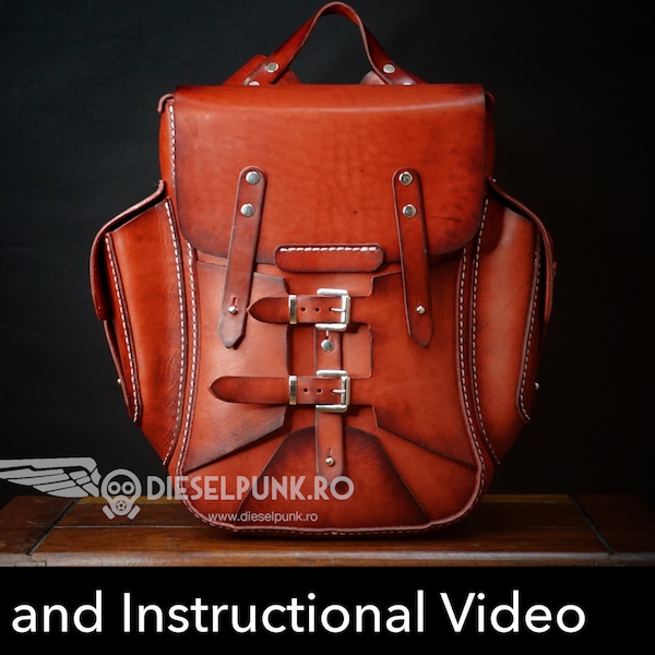Backpack Pattern - Leather DIY - Pdf Download  - Video Tutorial