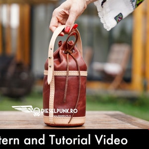 Damen Geldbörse Schnittmuster - Taschenschnittmuster - Leder DIY - Pdf Download - Bucket Bag Template - Video Tutorial