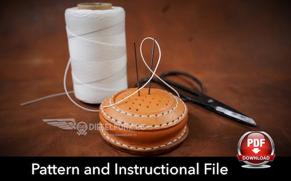 Leather Pattern Set - Card Wallet Pattern - Cup Pattern - Pin Cushion Pattern - 3 Patterns included - Leather Template