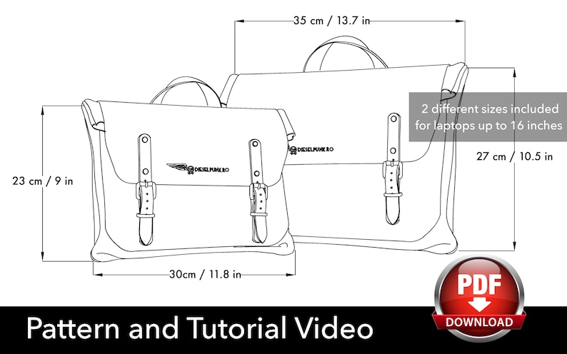 Laptop Bag Pattern Leather DIY Pdf Download Messenger Etsy Canada laptop-bag-pattern-leather-diy-pdf-download-messenger-etsy-canada
