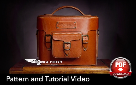 Leather Bag Pattern - Pdf Download - Leather DIY - Camera Bag - Video Tutorial