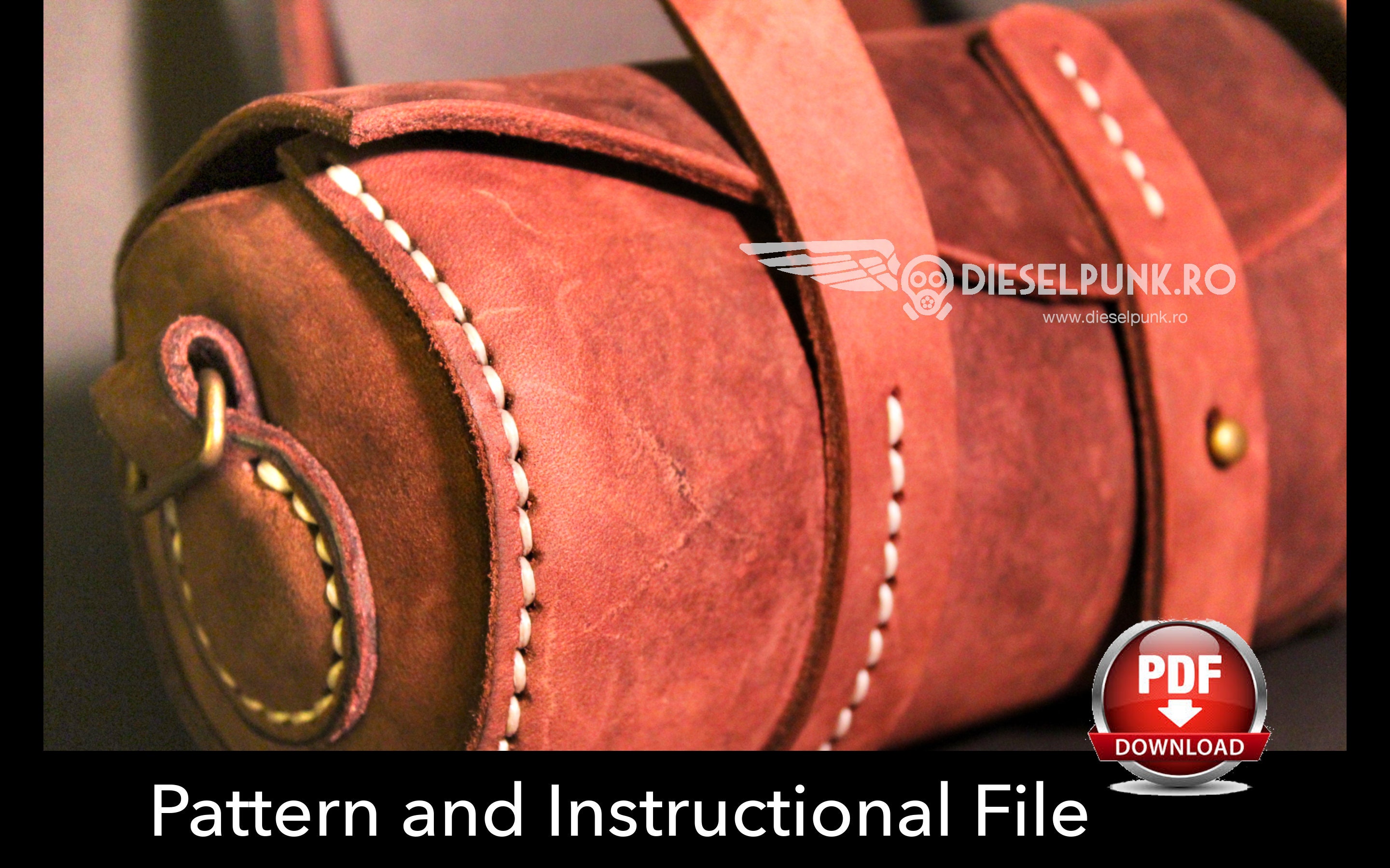 Round Leather Bag Pattern Leather DIY Pdf Download Boules Bag