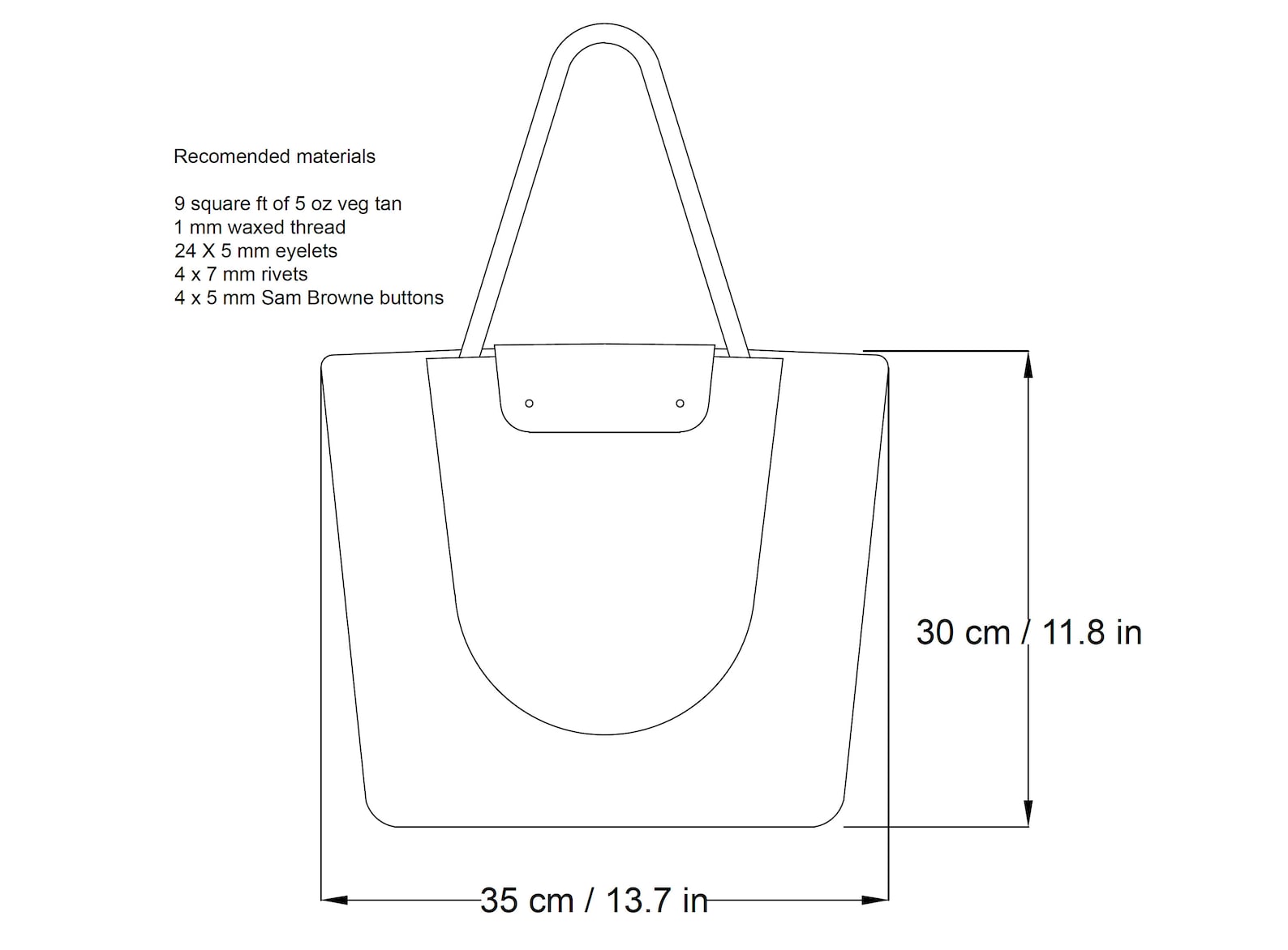 Tote Bag Pattern Leather DIY Pdf Download Leather Bag | Etsy