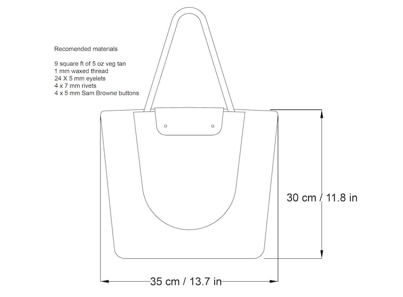 Tote Bag Pattern Leather DIY Pdf Download Leather Bag - Etsy