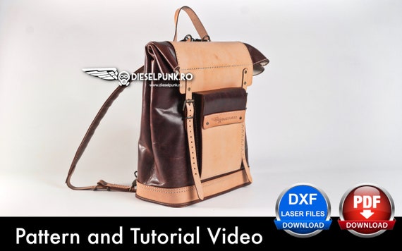 Leather Backpack Pattern - Pdf Download - Leather DIY - Backpack Template - Video Tutorial