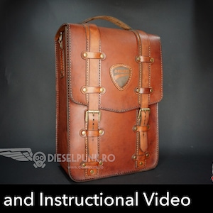 Backpack Pattern - Leather DIY - Pdf Download - Leather Bag - Video Tutorial