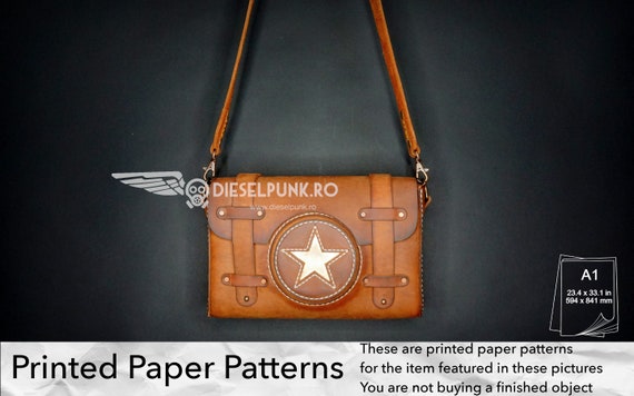 Bag Pattern - Printed PAPER Patterns - Leather DIY - Messenger Bag Pattern - Video Tutorial