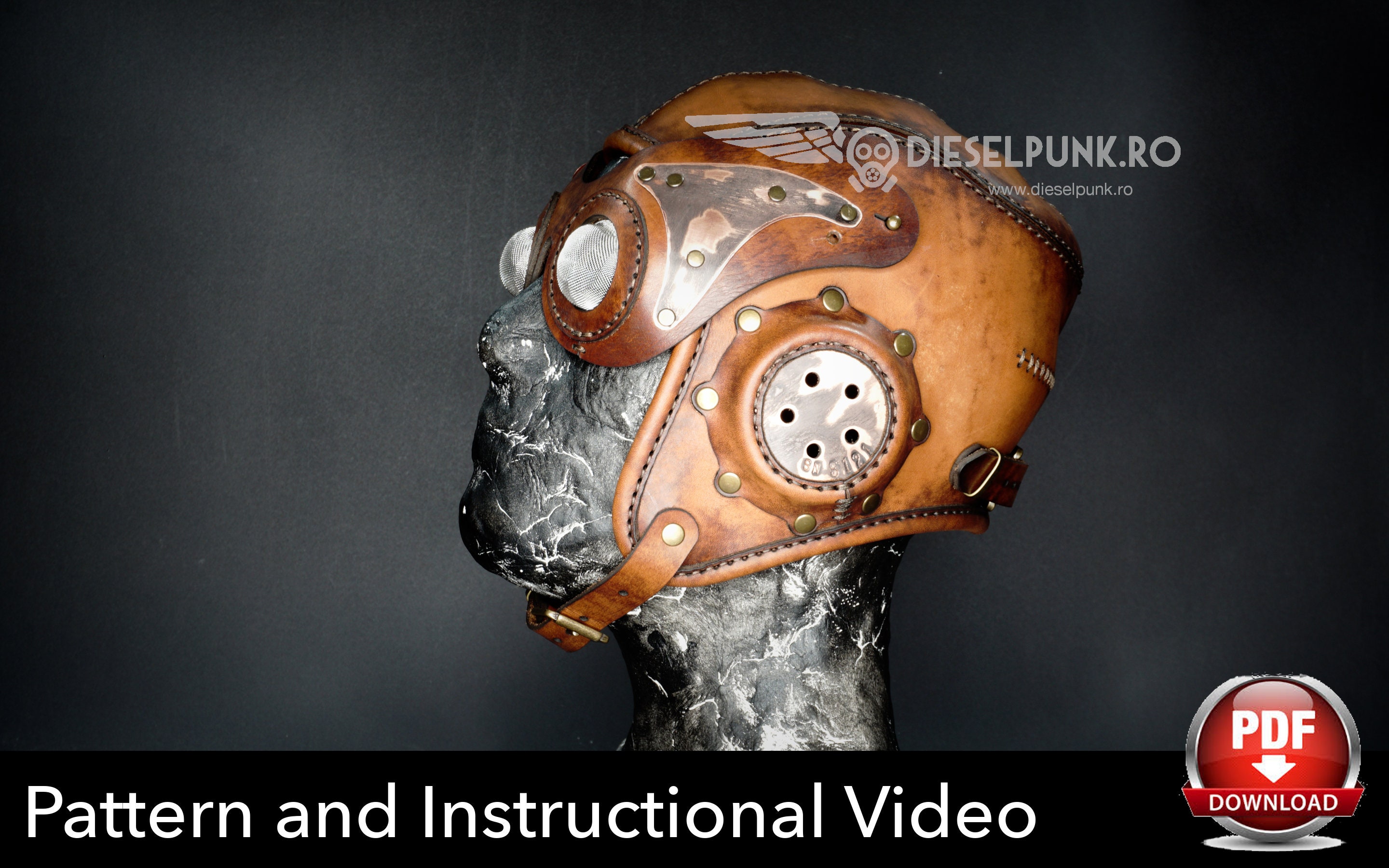 Aviator Cap Pattern Cosplay DIY Pdf Download Video Tutorial