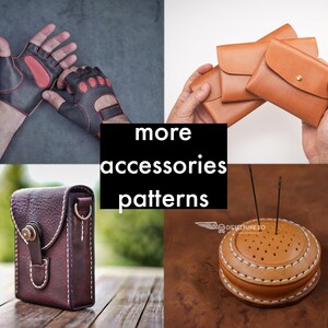 a collage of leather accessories and accessories