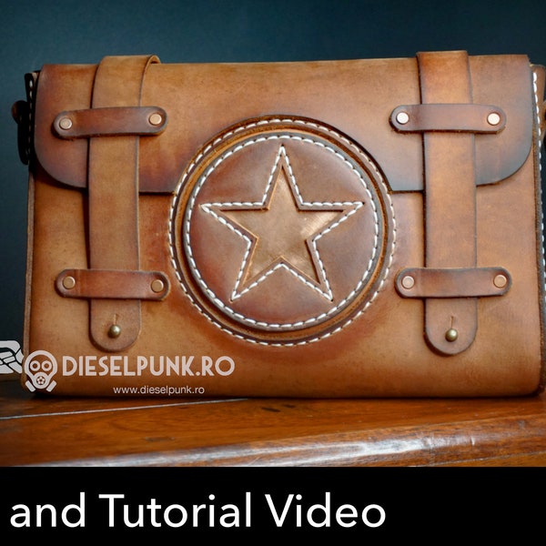 Bicycle Bag Pattern: Leather Messenger Template (PDF) with Video Tutorial