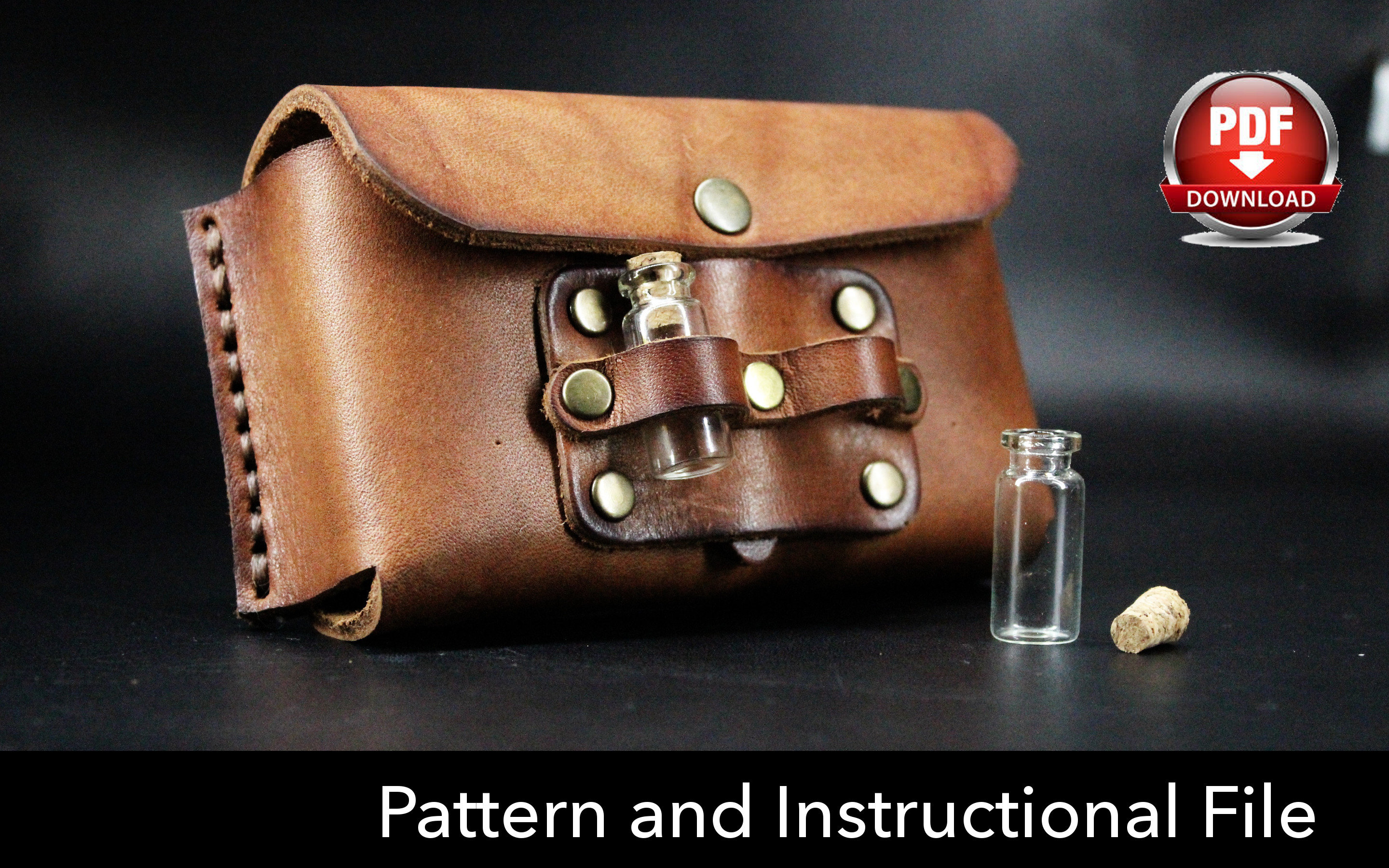 Pouch Pattern Leather DIY Pdf Download Utility pouch