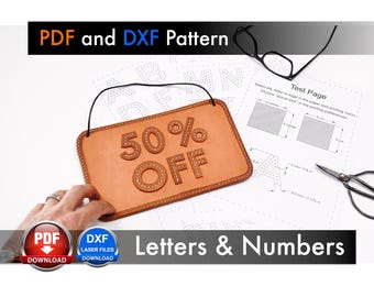 Leather Craft Pattern: Letters & Numbers - Printable PDF Template