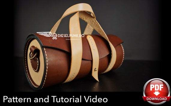 Round Leather Bag Pattern - Leather DIY - Pdf Download - Boules Bag Template - Video Tutorial - Leather Gift DIY