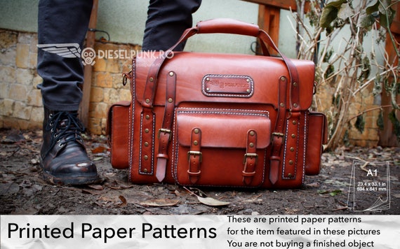 Bag Pattern - Printed Paper Patterns - Leather DIY - Explorer Bag - Video Tutorial