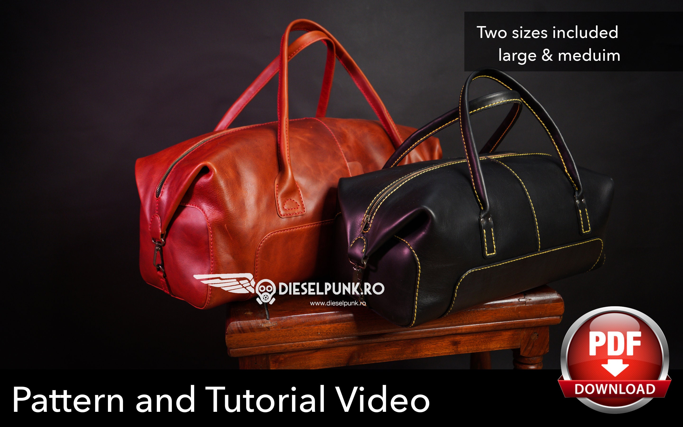 Duffle 45 Bag Pattern – Leather Bag Pattern
