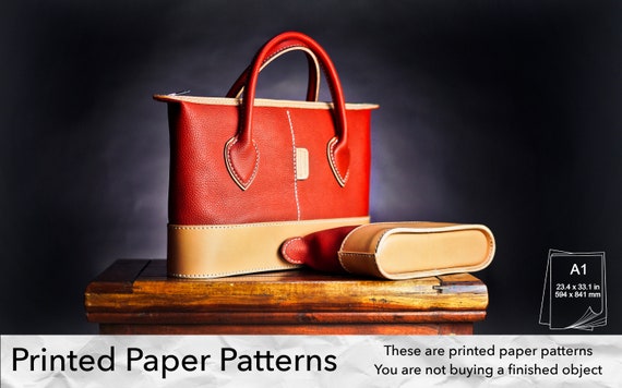 Leather Bag Pattern - Printed Paper Patterns - Leather DIY - The Valentine Tote - Video Tutorial